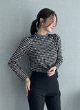 Maino Check Half-Neck Span T-shirt