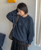 [Unisex] Lil Tough Star Check Round Over Sweatshirt