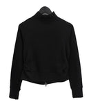 Curved shirring two-way zip-up