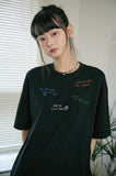 Draw Stitch Embroidered Short Sleeve Tee
