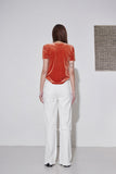 milky tassel cotton pants