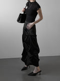 Glopin Drape Satin Skirt