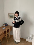 Chihine banding knit wide pants