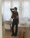 Rotel Leopard Hopi Fur Contrast Corduroy Jacket