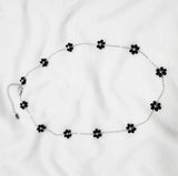 Maureen Black Flower Necklace