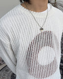 Kudeu mesh long sleeve knit