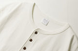 Round Henley Neck Short Sleeve T-shirts