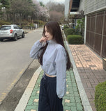 High-Neck String Crop Windbreaker