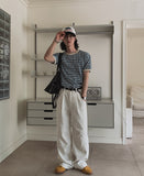 Kelly Stripe Color Matching Short Sleeve T-shirt