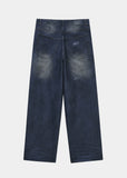 CRUCIA AGING WIDE DENIM PANTS