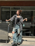 Lecle Funky Damage Balloon Denim Pants