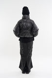 Piping shirring high-neck short padded jumper