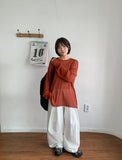 [unisex] Simty Linen Punching Over Knit