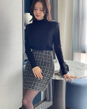 Komare Pearl Tweed H-Line Mini Skirt