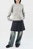 (W) Mitz Checked Pleats Skirt