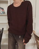 Caron shoulder button knit