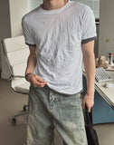 Even Wrinkle Layered Short Sleeve T-shirt