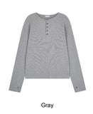 Third Waffle Henley Neck Fingerhole T-Shirt