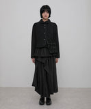 Asymmetrical Draped Layered Long Skirt