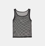 Double mesh layered sleeveless top