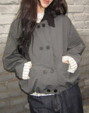 Jamin button color matching crop jacket
