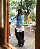 Buna Frill Ribbon Layered Wrap Skirt