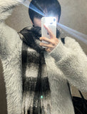 Silver gray angora knit