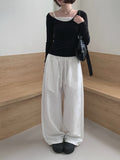 Tuki Dot Lace Line Track Wide Pants