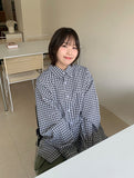 [unisex] Heibu Seersucker Over Check Shirt