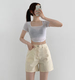 Waterproof Banding Straight Fit Cotton Shorts