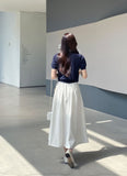 Even Banding Flare Long Skirt
