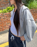 Arring Pretty Motion Lettering Pocket Long Sleeve Hood Zip-Up