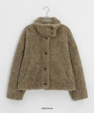 Rital Wool High Neck Fur Jacket