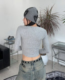 Lean ribbed cropped long-sleeved t-shirt