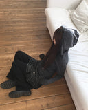 Twin Star Patch Brushed Hood T-Shirt