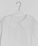 Silke Round Collar Frill Blouse