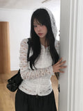 Keusi Rose See-through Lace Hood Zip-Up