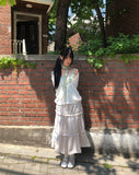 Hachu Tiered Midi Skirt