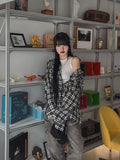 Leaf Overfit Hooded Checkered Shirt