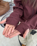 Maren Fingerhole Crop Hooded Zip-Up