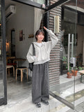 [unisex] Asoko banding ribbed wide pants