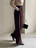 Look at Pintuck Straight Wide Slacks