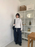 Tomiki banding string dot fleece wide pants