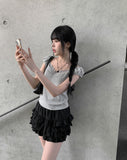 Lit Tiered Mini Skirt Pants