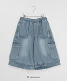 [Unisex] Malant Washing Denim Cargo Bermuda Pants