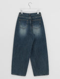 Lesokun Wide Brushed Denim Pants