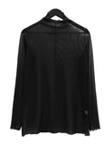 Mesh see-through polar long-sleeve tee