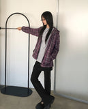 Edic Interseasonal See-Through Back Slit Snap Button T-shirt