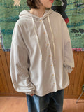 Nameko corduroy over hood shirt