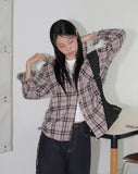 Turnt Checkered Pocket String Hooded Shirt